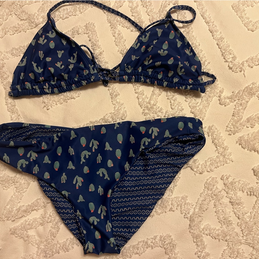Hot Water Blue Swimwear with Pattern